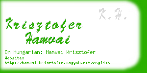 krisztofer hamvai business card